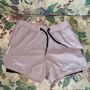 ASRV light pink Training Shorts with Black Accents